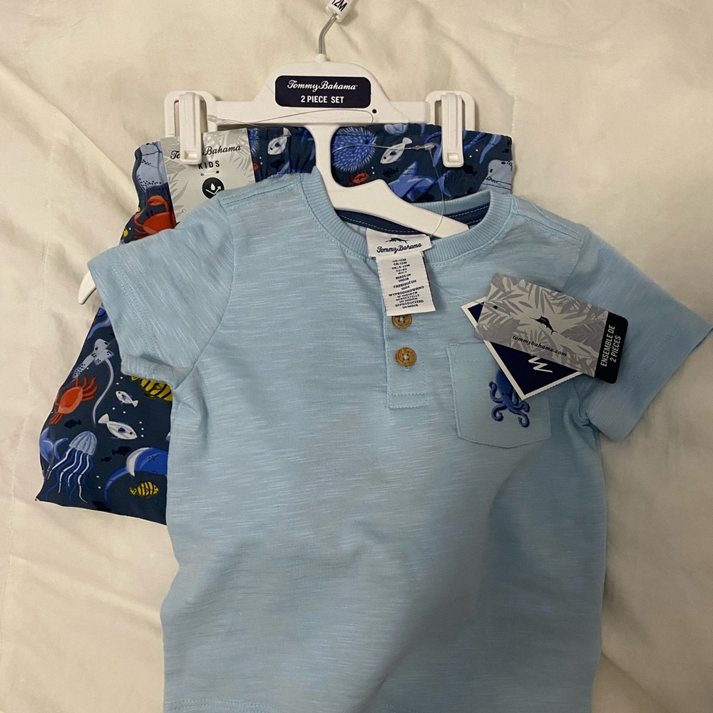 Tommy Hilfiger Light Blue Tee & Nautical Print Shorts